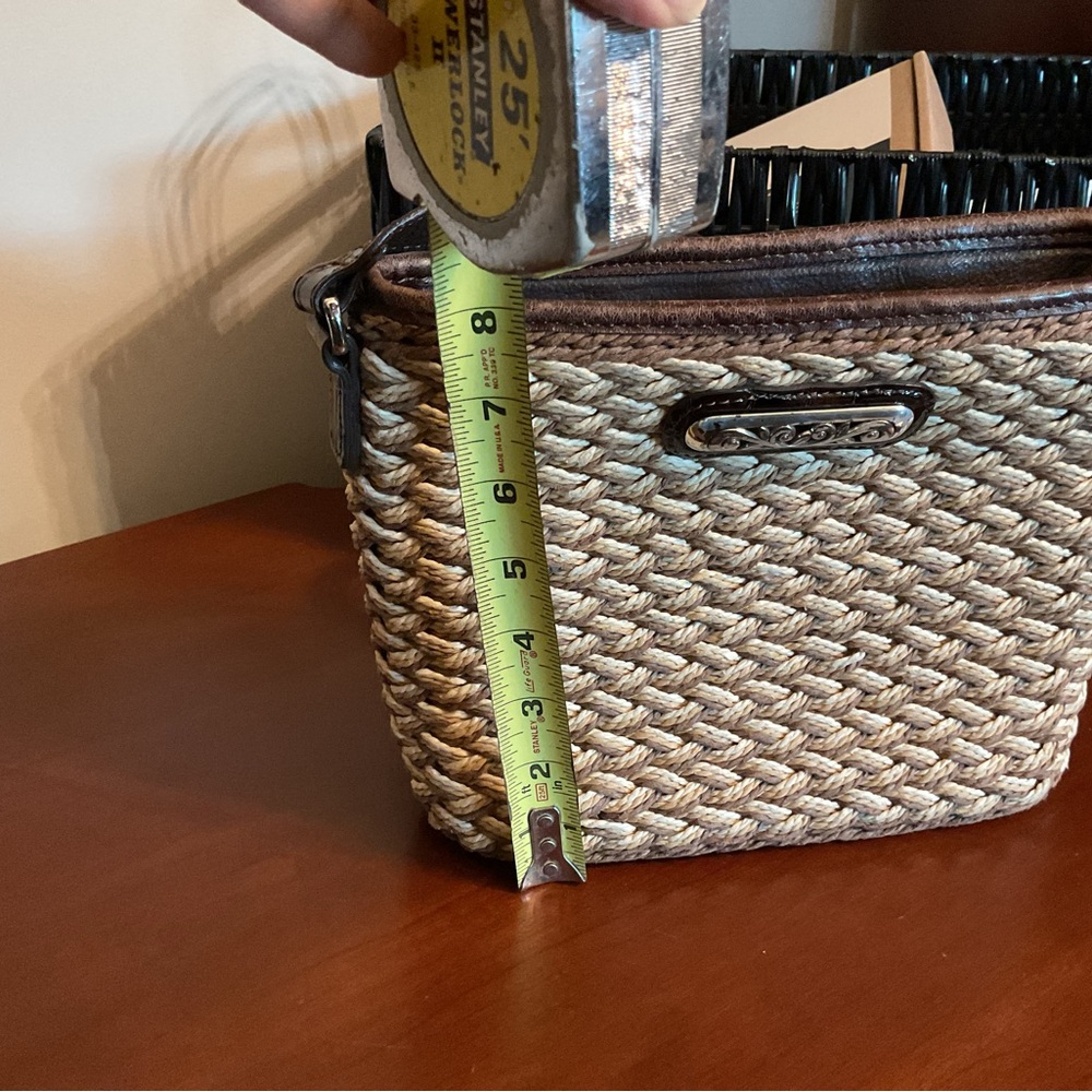 Brighton Woven Purse with Brown Trim